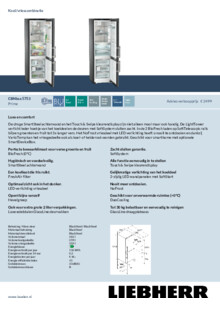 Product informatie LIEBHERR koelkast blacksteel CBNbsa 5753 20