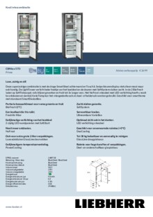 Product informatie LIEBHERR koelkast blacksteel CBNbsa20 575i 24