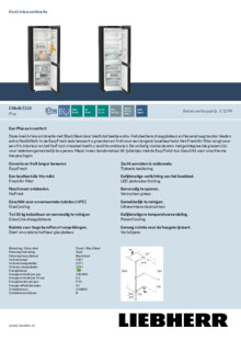Product informatie LIEBHERR koelkast blacksteel CNbdb 5223 22