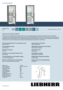 Product informatie LIEBHERR koelkast darkgrey CBNdgc 5733 20
