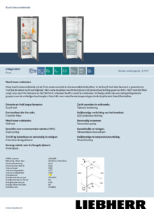 Product informatie LIEBHERR koelkast darkgrey CNdgd 5203 20