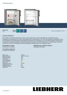 Product informatie LIEBHERR koelkast darkgrey Rdgd 1401 20