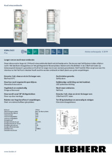 Product informatie LIEBHERR koelkast inbouw ICBNC 5623 20