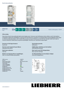 Product informatie LIEBHERR koelkast inbouw ICNb 5123 20