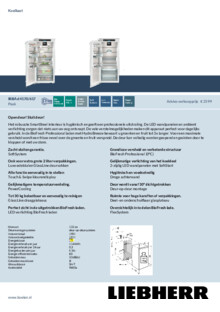 Product informatie LIEBHERR koelkast inbouw IRBAD 4170 20 617