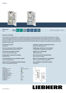 Product informatie LIEBHERR koelkast inbouw IRBAb 4170 22