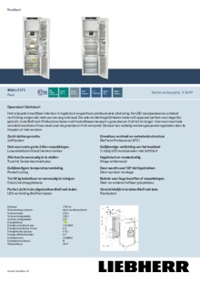Product informatie LIEBHERR koelkast inbouw IRBAc 5171 22