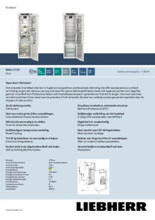 Product informatie LIEBHERR koelkast inbouw IRBAc 5190 22