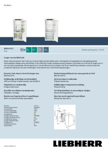 Product informatie LIEBHERR koelkast inbouw IRBSd 4121 22