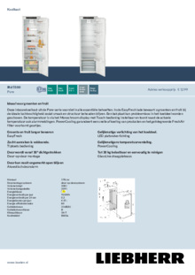 Product informatie LIEBHERR koelkast inbouw IRBSd 5120 22