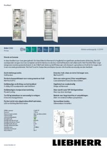 Product informatie LIEBHERR koelkast inbouw IRBbi 5150 20