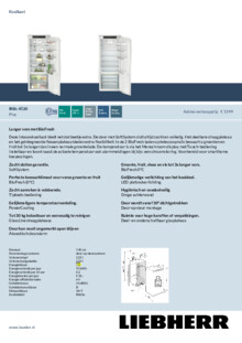 Product informatie LIEBHERR koelkast inbouw IRBc 4520 22