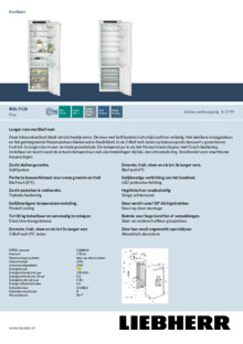 Product informatie LIEBHERR koelkast inbouw IRBc 5120 20