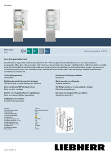 Product informatie LIEBHERR koelkast inbouw IRCe 5121 22