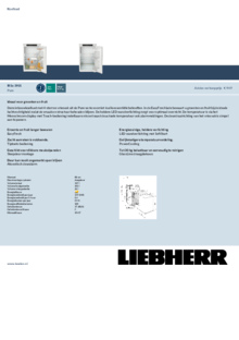 Product informatie LIEBHERR koelkast inbouw IRSe 3901 20
