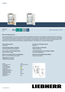 Product informatie LIEBHERR koelkast inbouw IRd 4021 22