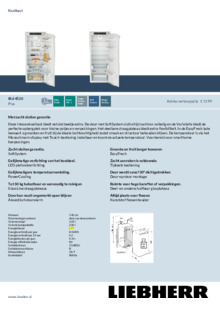 Product informatie LIEBHERR koelkast inbouw IRd 4520 22