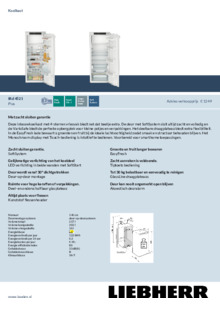 Product informatie LIEBHERR koelkast inbouw IRd 4521 22