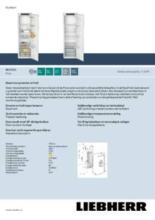 Product informatie LIEBHERR koelkast inbouw IRd 5101 22