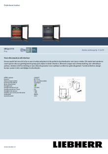 Product informatie LIEBHERR koelkast onderbouw UBCgb 3731 20