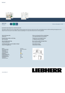 Product informatie LIEBHERR koelkast onderbouw UIKP 1554 25