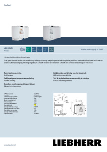 Product informatie LIEBHERR koelkast onderbouw URPd 365i 20