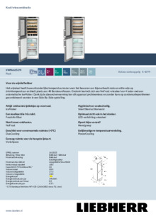 Product informatie LIEBHERR koelkast rvs SWNstd 529i 20