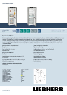Product informatie LIEBHERR koelkast rvs look CNsdc 5203 22
