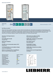 Product informatie LIEBHERR koelkast rvs look CNsfc 573i 22