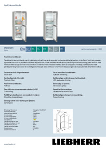 Product informatie LIEBHERR koelkast rvs look CNsfd 5204 22