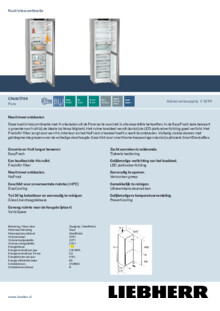 Product informatie LIEBHERR koelkast rvs look CNsfd 5704 22