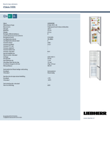 Product informatie LIEBHERR koelkast rvs look CUele3331 26
