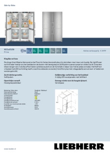 Product informatie LIEBHERR koelkast side by side rvs XCCsd 5250 22
