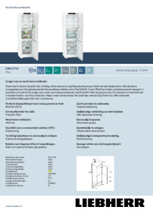 Product informatie LIEBHERR koelkast wit CBNc 5723 22