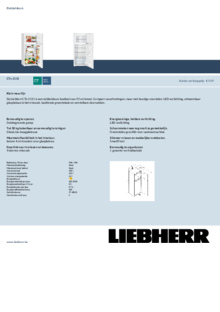 Product informatie LIEBHERR koelkast wit CTe2131 26