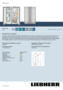Product informatie LIEBHERR side by side koelkast XRFSF 5240 22