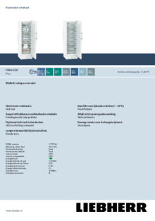 Product informatie LIEBHERR vrieskast FNXa 522i 20