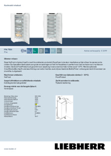 Product informatie LIEBHERR vrieskast FNc 7026 22