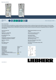 Product informatie LIEBHERR vrieskast FNc 7277 20