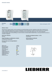 Product informatie LIEBHERR vrieskast FNd 4234 20