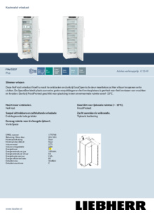 Product informatie LIEBHERR vrieskast FNd 5237 20