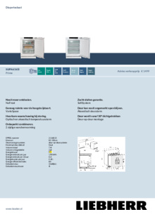 Product informatie LIEBHERR vrieskast onderbouw SUFNd 365i 20