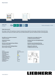 Product informatie LIEBHERR vrieskast onderbouw SUIG 1514 26