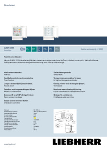 Product informatie LIEBHERR vrieskast onderbouw SUIGN 1554 26