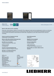 Product informatie LIEBHERR wijnkoelkast inbouw antraciet UWpri 3762 20
