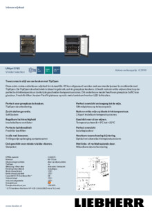 Product informatie LIEBHERR wijnkoelkast inbouw antraciet UWpri 3782 20