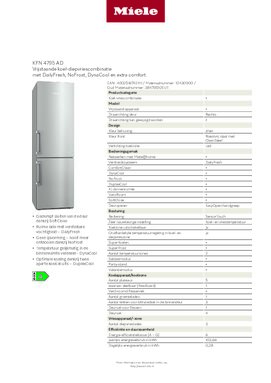 Product informatie MIELE koelkast KFN 4795 AD EDT CS