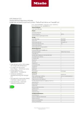 Product informatie MIELE koelkast KFN 4898 A 10 D BS