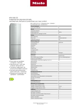 Product informatie MIELE koelkast KFN4395CD EL