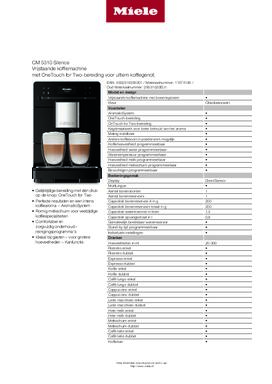 Product informatie MIELE koffiemachine CM5310 OBSIDIAANZWART